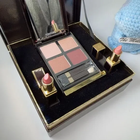 Tom Ford IRIS BRONZE Eye Quad + CASABLANCA SPICED HONEY Mini Lip Color Set NIB - Picture 2 of 14